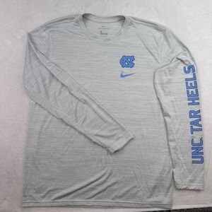 Nike Dri-FIT Long Sleeve UNC Tar Heels T-Shirt Men's Large Gray